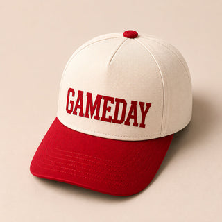 Gameday two toned hat football Otto 5 panel ball cap Natural/Red 