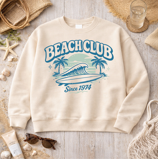 Beach Club Sweatshirt Graphic Design Sweatshirt Lane Seven 