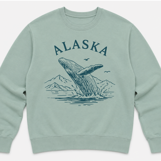 Whale Breaching Sweatshirt Graphic Design Sweatshirt Lane Seven XS 