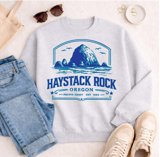 Haystack Rock Sweatshirt Graphic Design Sweatshirt Lane Seven 