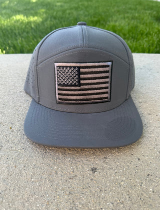 American Flag patch 7 panel hat Hat 7 panel hat 