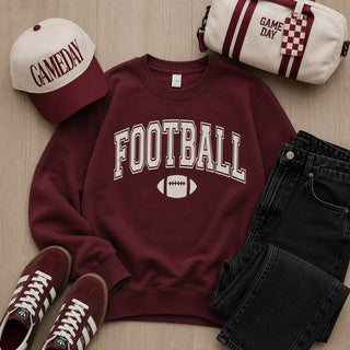 Football arch fleece sweatshirt football Lane Seven Maroon XS 