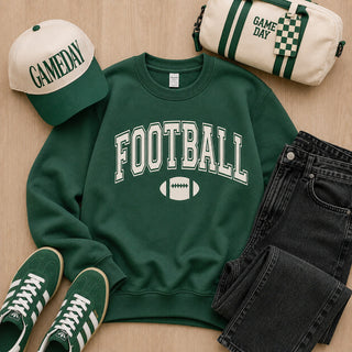 Football arch fleece sweatshirt football Lane Seven Forest green XS 