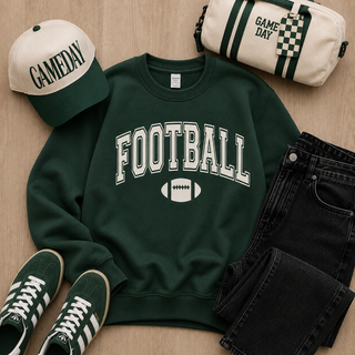 Football arch fleece sweatshirt football Lane Seven Sports green XS 