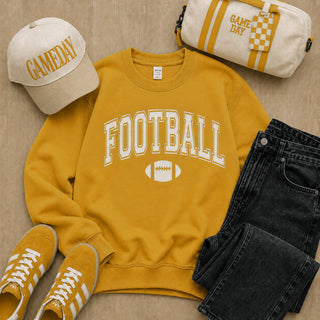 Football arch fleece sweatshirt football Lane Seven Harvest gold yellow XS 