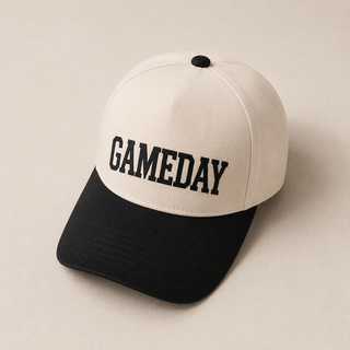 Gameday two toned hat football Otto 5 panel ball cap Natural/Black 