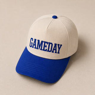 Gameday two toned hat football Otto 5 panel ball cap Natural/Royal 