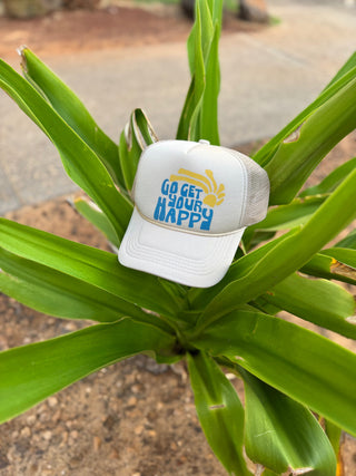 Go get your happy retro sun foam trucker hat Hat Buck wholesale foam trucker 