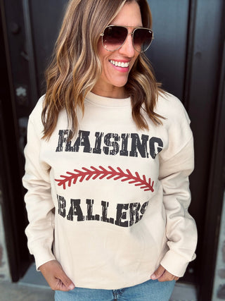 Raising ballers baseball fleece sweatshirt Baseball Lane seven 