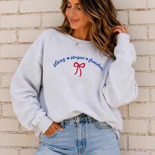 Stars, Stripes, & Freedom Sweatshirt Graphic Design Sweatshirt Lane Seven 