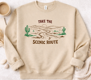Take the Scenic Route Sweatshirt Graphic Design Sweatshirt Tultex 