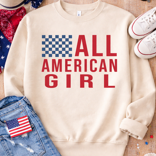 All American Girl Sweatshirt Graphic Design Sweatshirt Gildan 