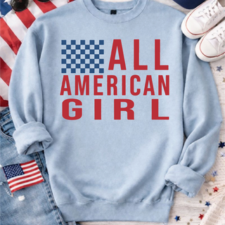 All American Girl Sweatshirt Graphic Design Sweatshirt Gildan 