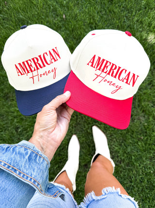 American Honey two toned ball cap patriotic Otto 5 panel ball cap 