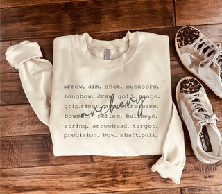 Archery words basic sweatshirt Sports collection Gildan 18000 sweatshirt 