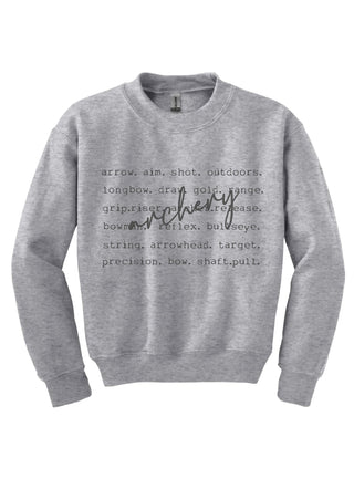 Archery words youth sweatshirt Sports collection Gildan 18000B youth fleece 