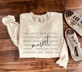 Aunt words basic sweatshirt Mom collection Gildan 18000 sweatshirt 
