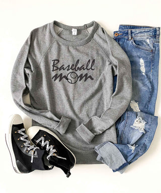 Baseball mom french terry raglan sweatshirt Baseball french Terry raglan Lane seven French Terry raglan 