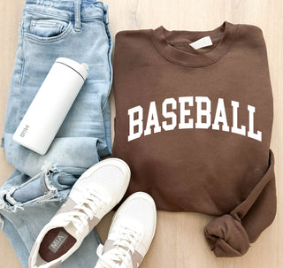 Baseball arch fleece sweatshirt baseball Lane seven and Hanes P160 XS Brown 
