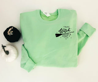 Basic Witch fleece sweatshirt Halloween sweatshirt Tultex fleece 340 Cantaloupe 
