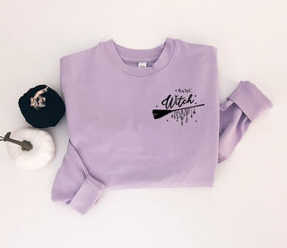 Basic Witch fleece sweatshirt Halloween sweatshirt Tultex fleece 340 Cantaloupe 