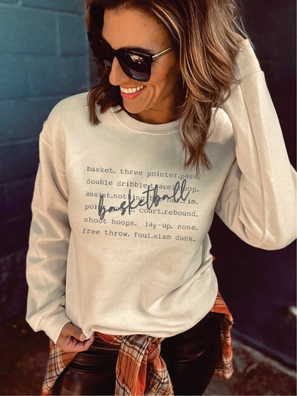 Basketball words basic sweatshirt Basketball collection Gildan 18000 sweatshirt 