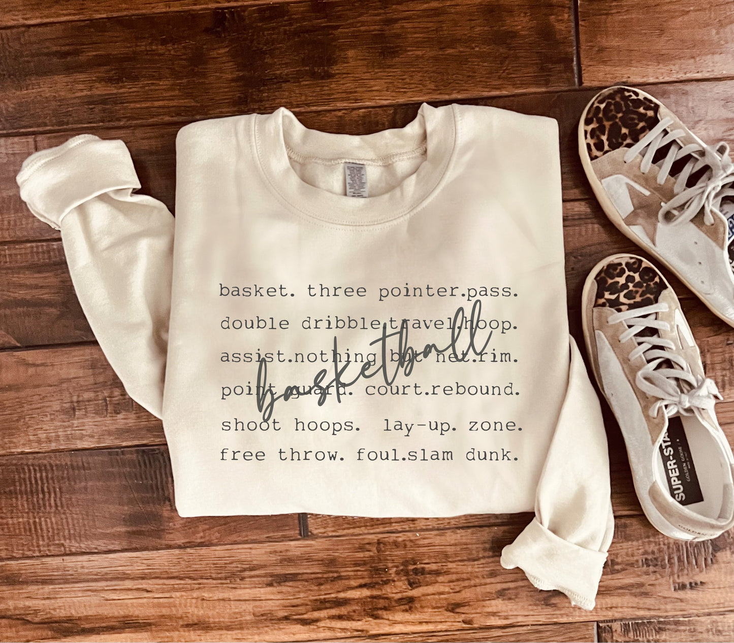 Basketball words basic sweatshirt Basketball collection Gildan 18000 sweatshirt 