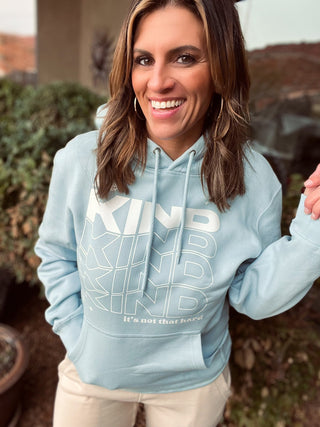 Be kind it's not that hard fleece hoodie Mood Lane seven fleece hoodie LS14001 S Blue mist 
