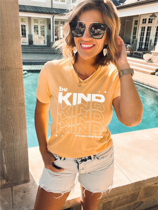 Be kind it's not that hard vneck tee Short sleeve summer tee Cotton heritage MC1047 vneck tee 