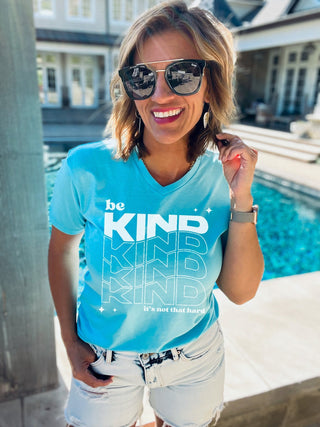Be kind it's not that hard vneck tee Short sleeve summer tee Cotton heritage MC1047 vneck tee 