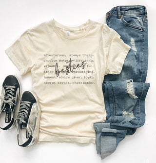 Besties words tee words Bella canvas 3001 