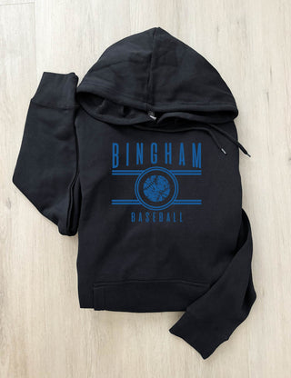 Bingham baseball royal lines logo fleece hoodie