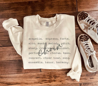 Choir words sweatshirt Words Gildan 18000 sweatshirt XS Sand 