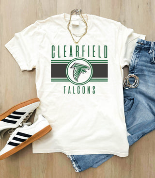 Clearfield Falcons logo heavyweight tee