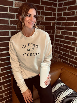 Coffee and grace fleece sweatshirt coffee Tultex fleece 340 