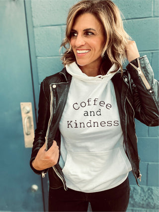 Coffee and kindness fleece hoodie Holiday French Terry raglan Lane seven premium fleece hoodie 