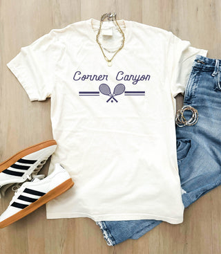 Corner Canyon tennis rackets heavyweight tee