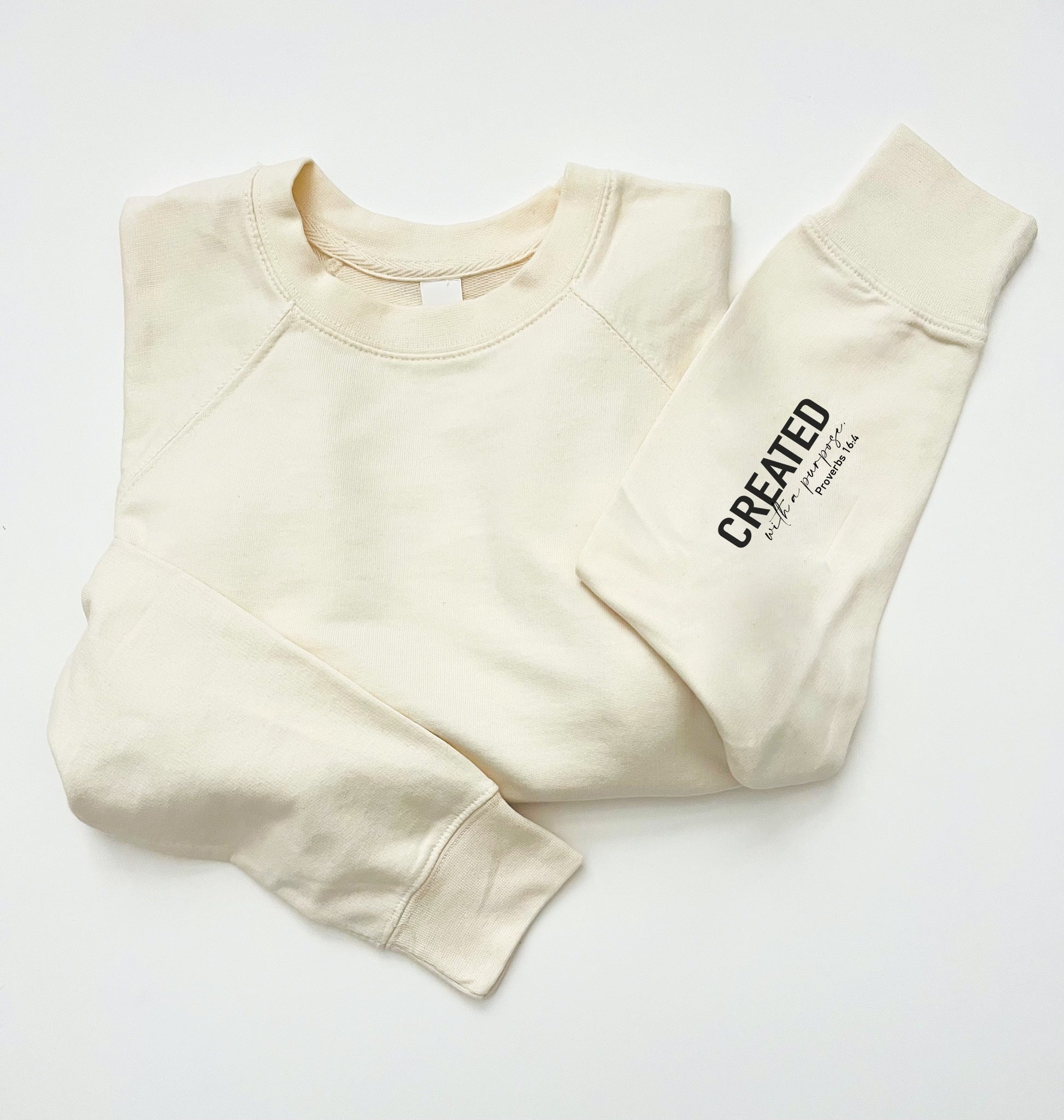 Created with a purpose french terry sweatshirt Affirmation collection Independent Trading Co French Terry 