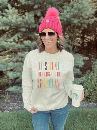 Dashing through the snow fleece sweatshirt Holiday French Terry raglan Lane seven and cotton heritage French Terry raglans 