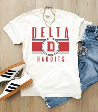 Delta Rabbits logo heavyweight tee