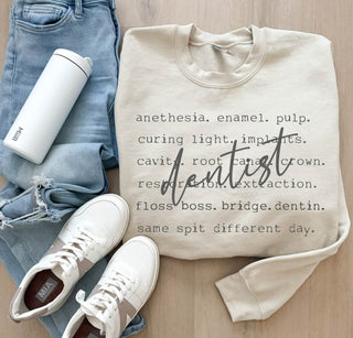 Dentist words sweatshirt words Gildan 18000 sweatshirt 