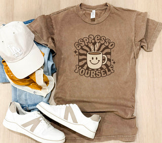 Espresso yourself vintage wash tee western Lane Seven Vintage brown 