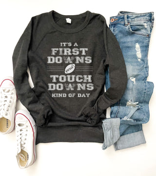 First downs and touchdowns french terry raglan Football french Terry Lane seven French Terry raglan 