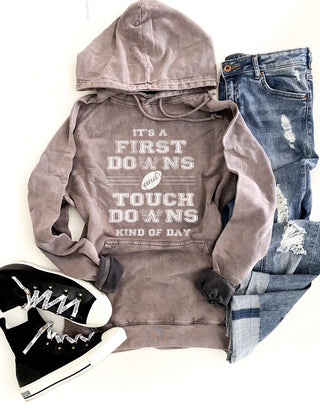 First downs and touchdowns unisex vintage wash hoodie Football hoodie Lane Seven vintage hoodie 