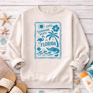 Florida Stamp Sweatshirt Graphic Design Sweatshirt Lane Seven 