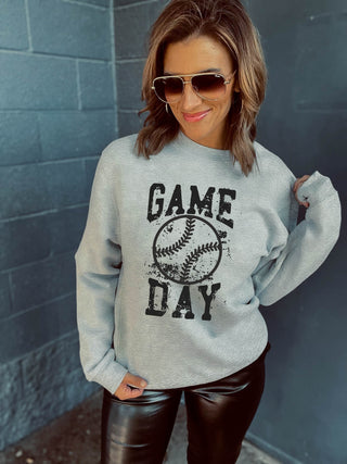 Gameday grunge baseball fleece sweatshirt Baseball sweatshirt Lane 7 15004 