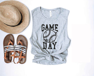 Gameday grunge baseball women’s muscle tank Patriotic tank Bella Canvas 6003 