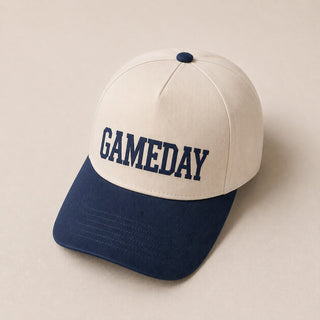 Gameday two toned hat football Otto 5 panel ball cap Natural/Navy 
