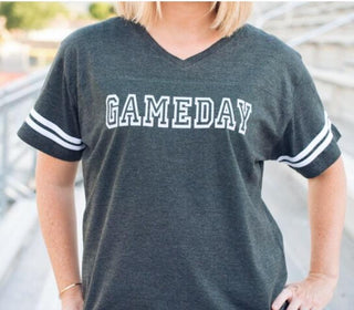 Gameday womens varsity tee Varsity gameday tee LAT womens varsity tee S Vintage charcoal/white 