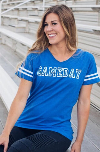 Gameday womens varsity tee Varsity gameday tee LAT womens varsity tee S Vintage royal/white 